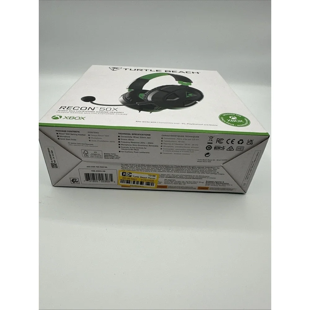 Turtle Beach Recon-50X Wired Headset Designed‎ for Gaming